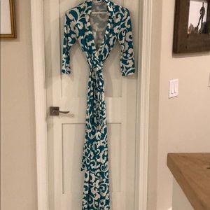 DVF maxi wrap dress stunning on